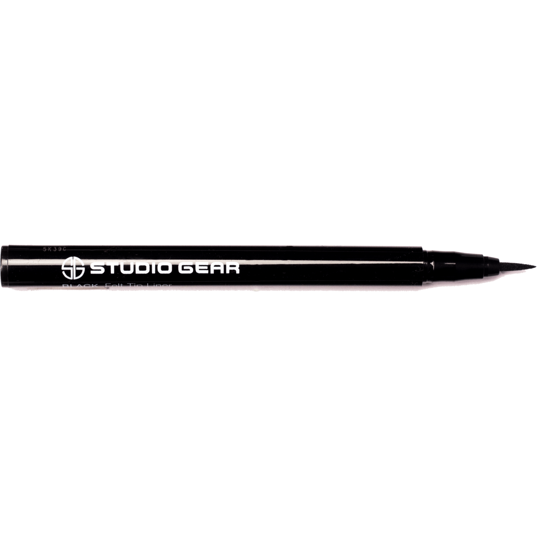 Studio Gear Cosmetics Pen & Ink Felt Tip Liner with a sleek design and felt tip applicator, showcasing its black color.