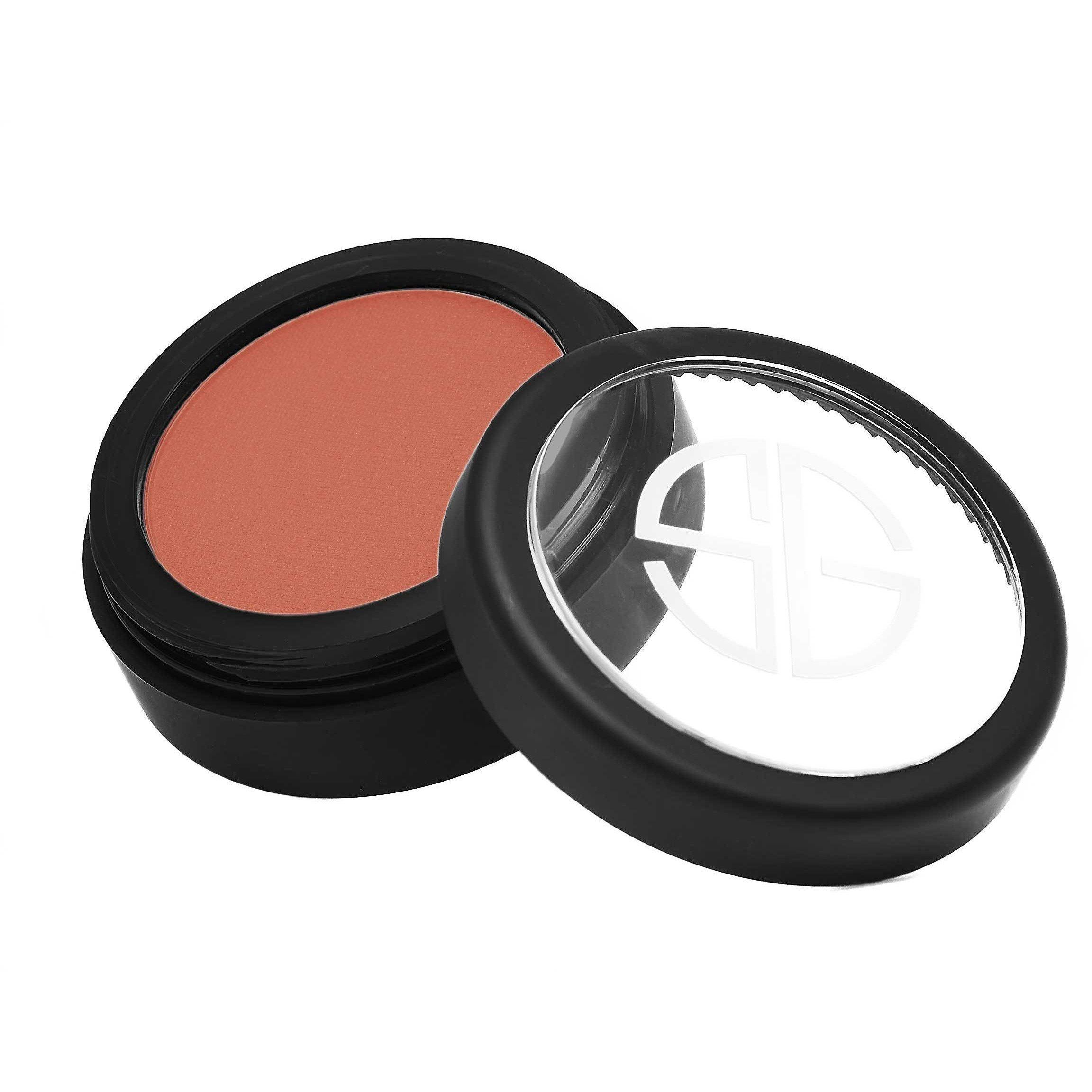 Studio Gear Cosmetics Powder Blush in a sleek compact, showcasing its soft, velvety texture and vibrant colors.