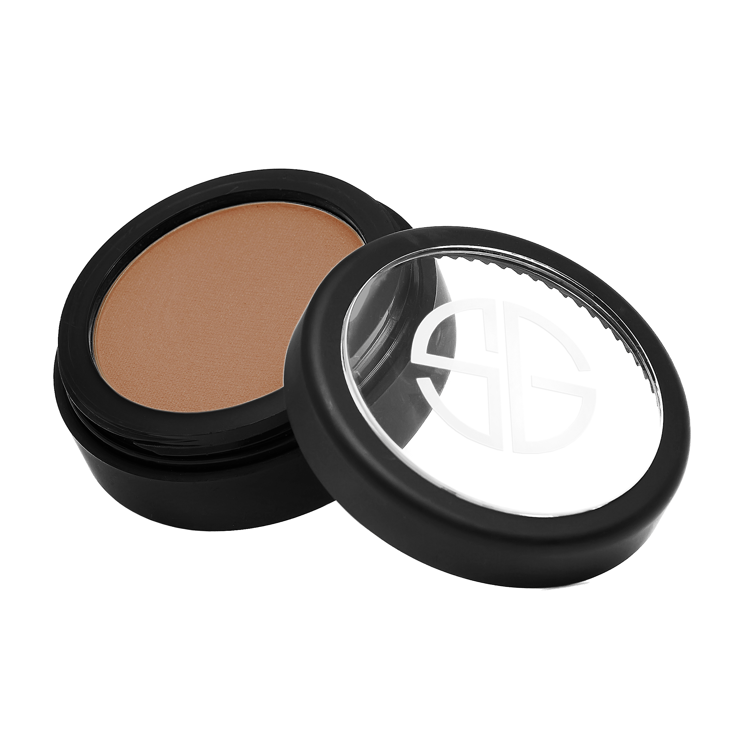 Studio Gear Cosmetics Powder Blush in a sleek compact, showcasing its soft, velvety texture and vibrant colors.