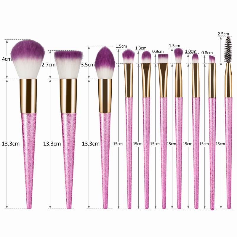 Professional 10pcs Makeup Brushes set featuring gradient design, ideal for flawless makeup application.