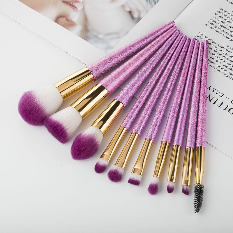 Professional 10pcs Makeup Brushes set featuring gradient design, ideal for flawless makeup application.