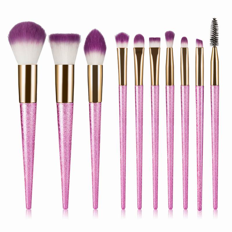 Professional 10pcs Makeup Brushes set featuring gradient design, ideal for flawless makeup application.