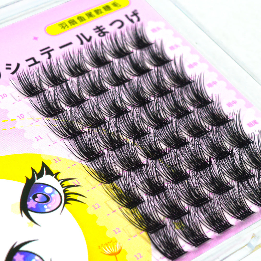 QSTY DIY Natural Clusters Lashes displayed in various segments, showcasing their natural look and customizable features.