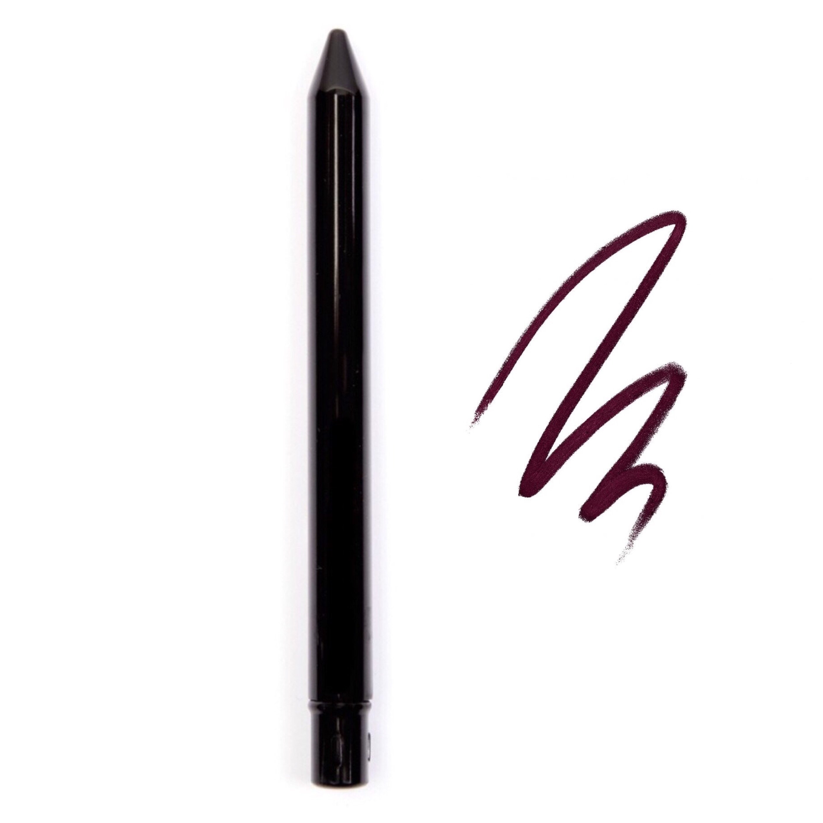 Retractable Lip Liner Brush with soft goat hair bristles, polished black ferrule, and high gloss birch wood handle, ideal for precise lip application.