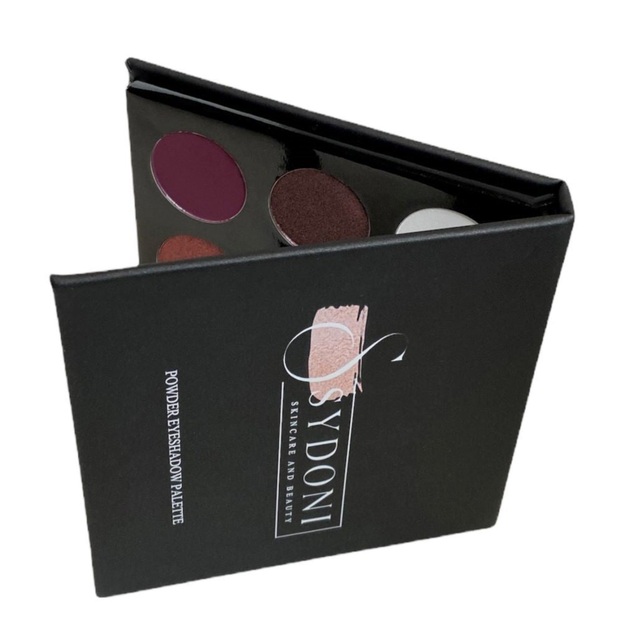 Rose' Eyeshadow Palette featuring pink, red, and black shades in a stylish PU leather case.