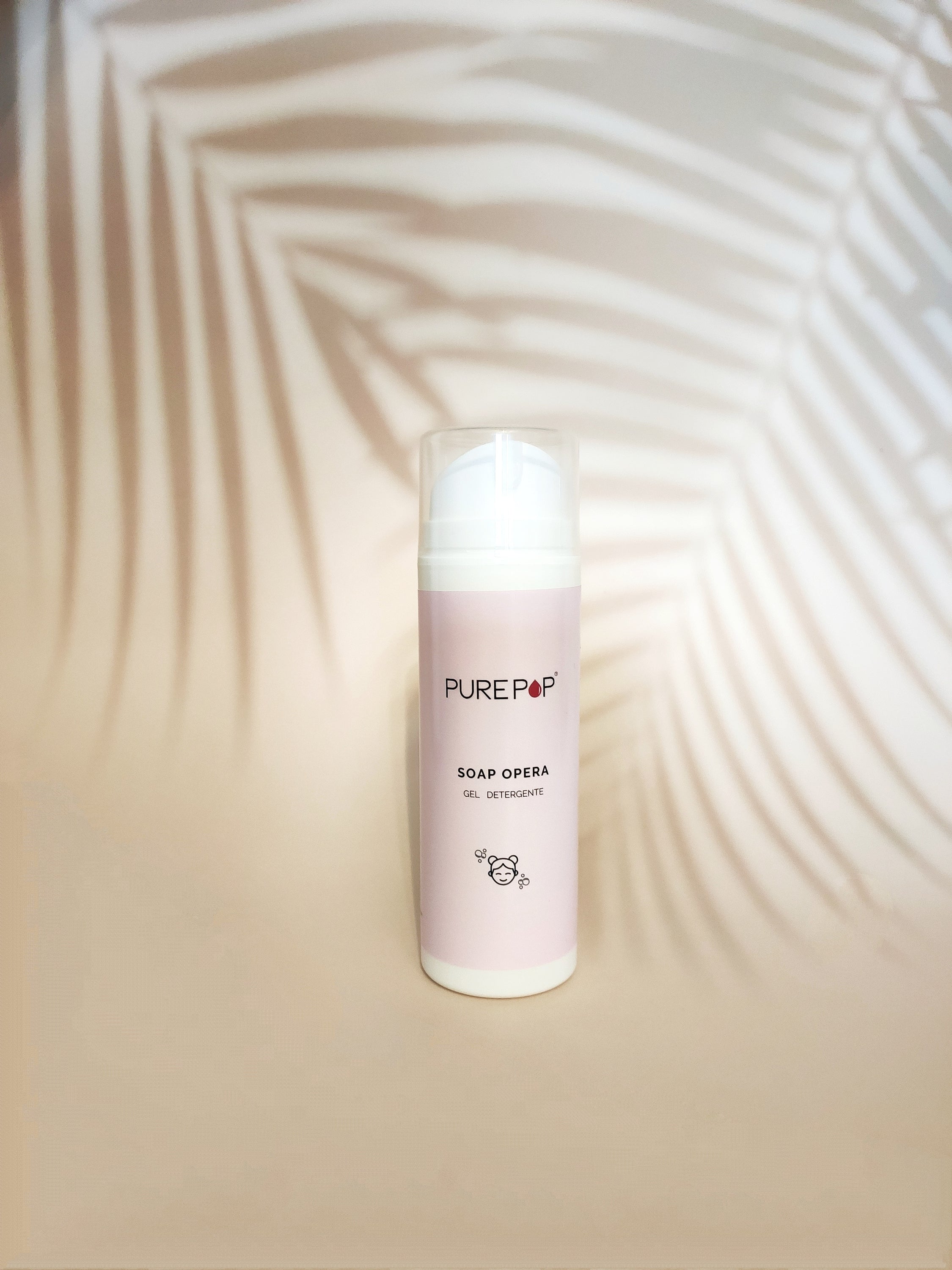 Soap Opera cleansing gel in a sleek 150 ml bottle, showcasing its gentle formula and natural ingredients.