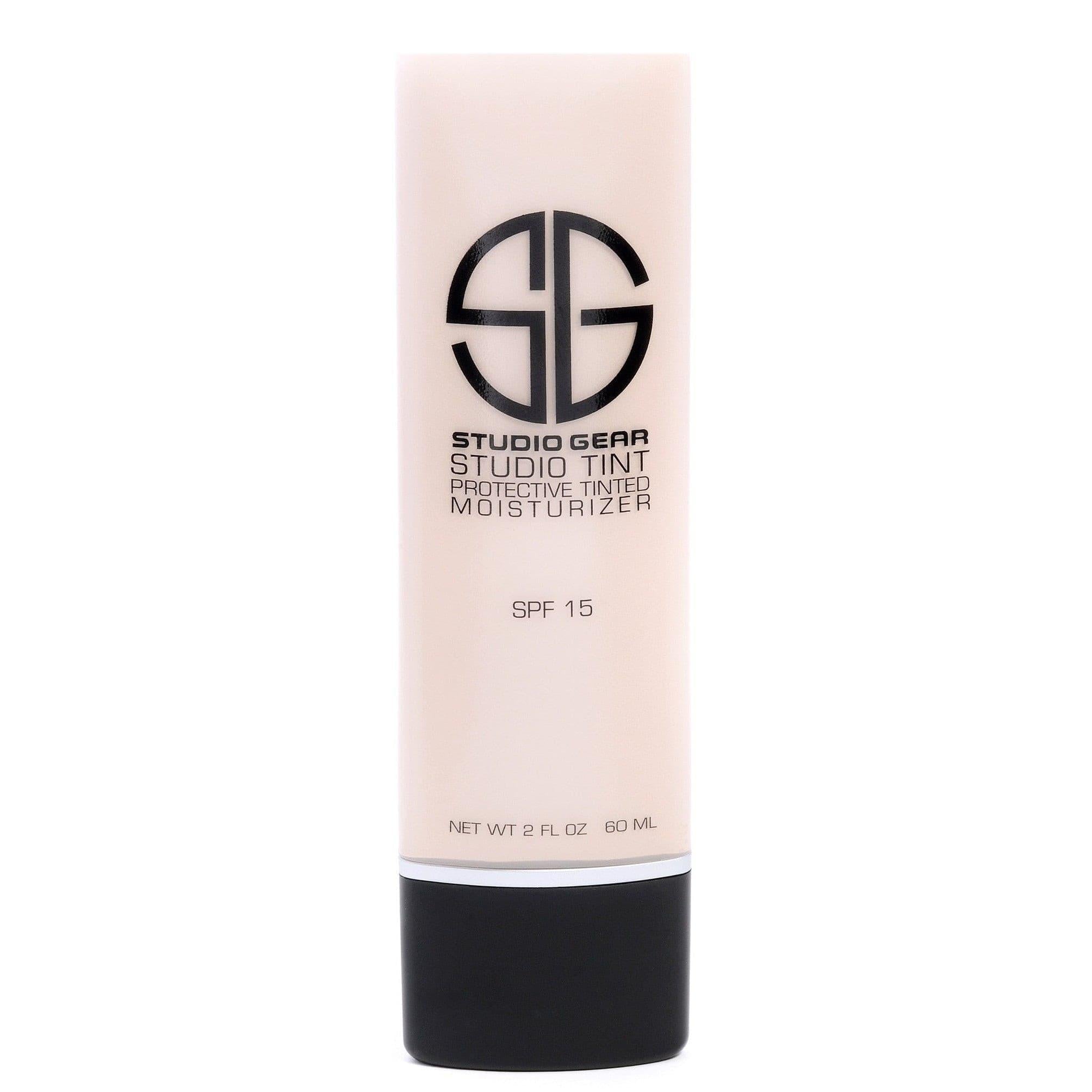 Studio Gear Cosmetics Studio Tint Protective Tinted Moisturizer in a sleek tube, showcasing its lightweight formula and SPF protection.