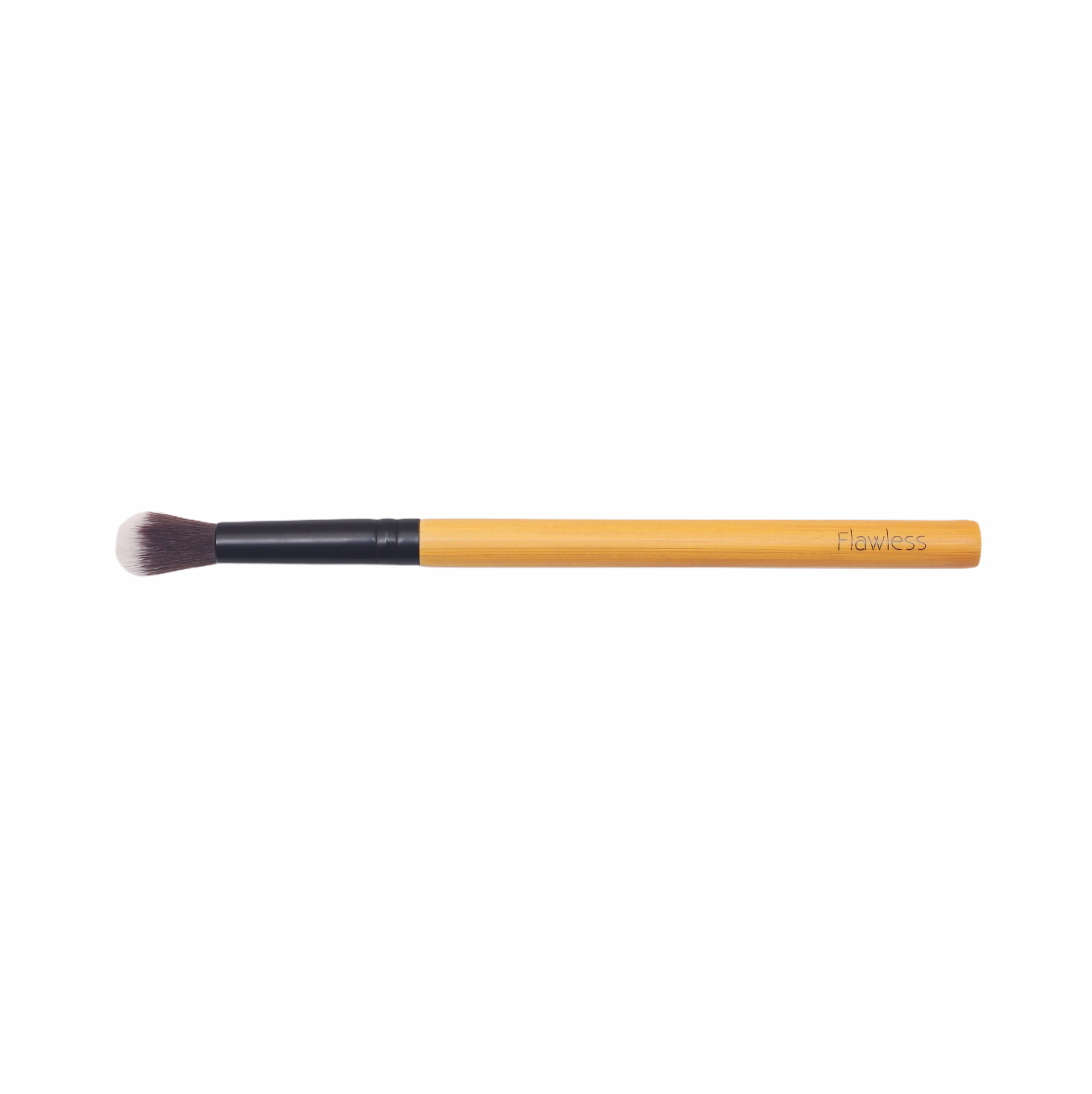 THE Bamboo Blending Makeup Brush with soft bristles and a bamboo handle, designed for flawless blending of concealers and eyeshadows.