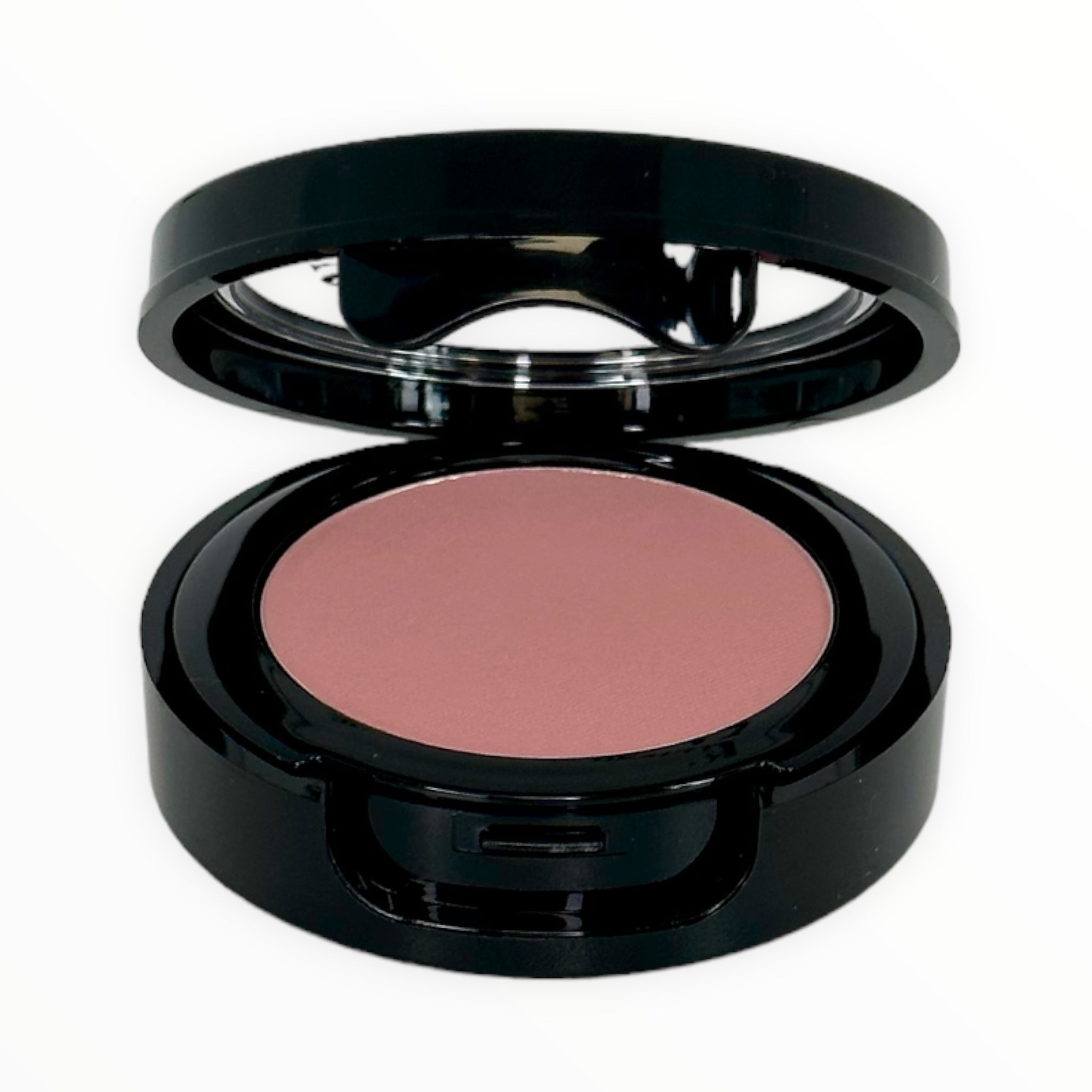 A compact of TICKLE-MAUVE PINK matte powder blush showcasing its smooth texture and rich color.