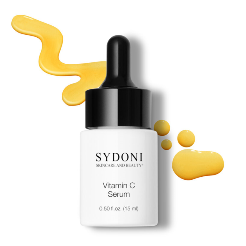 Vitamin C Serum with Ginkgo Biloba Extract in a 0.5 fl. oz. bottle, showcasing its lightweight and oil-free formula.