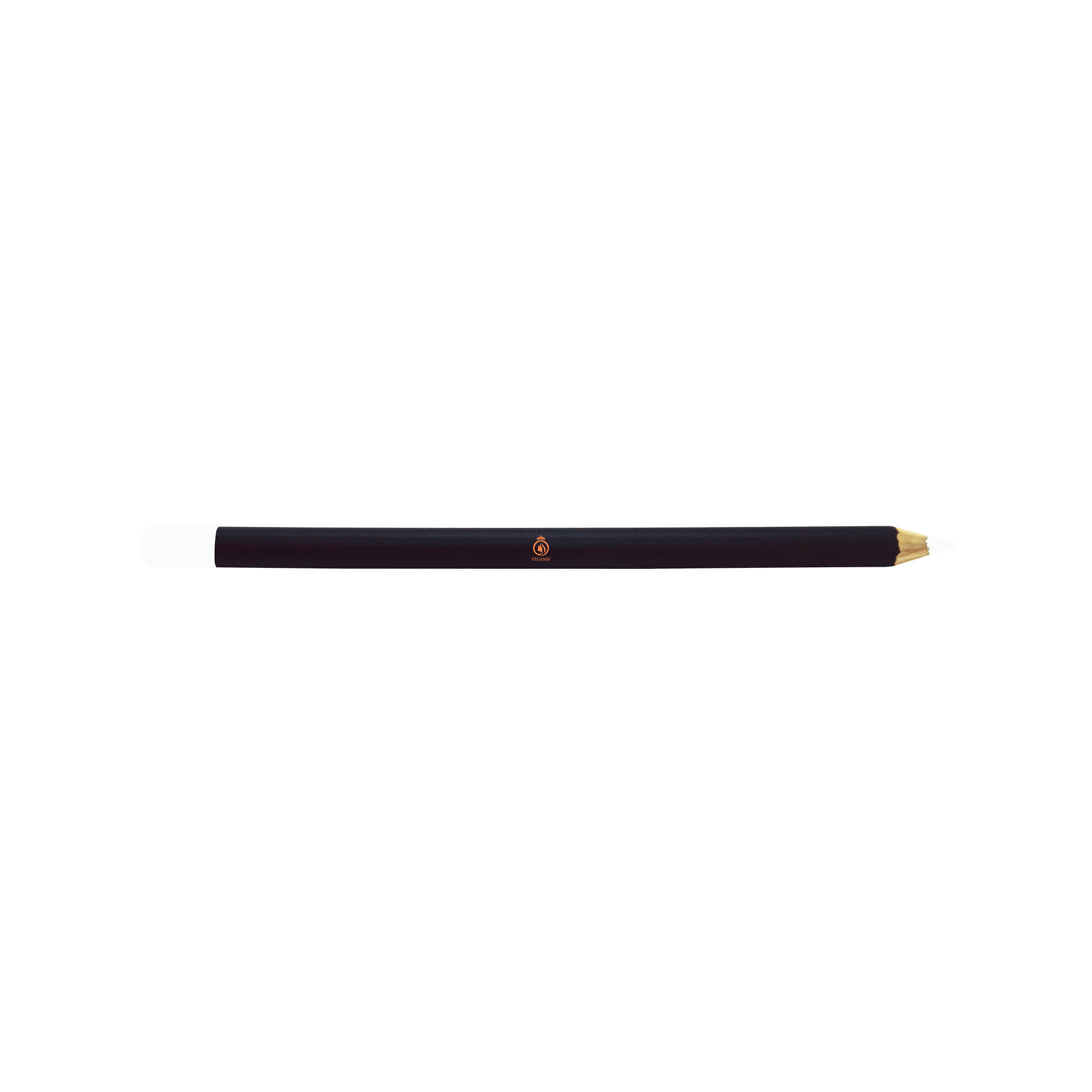 A sleek white eye pencil with a creamy texture, perfect for blending and enhancing eye makeup.