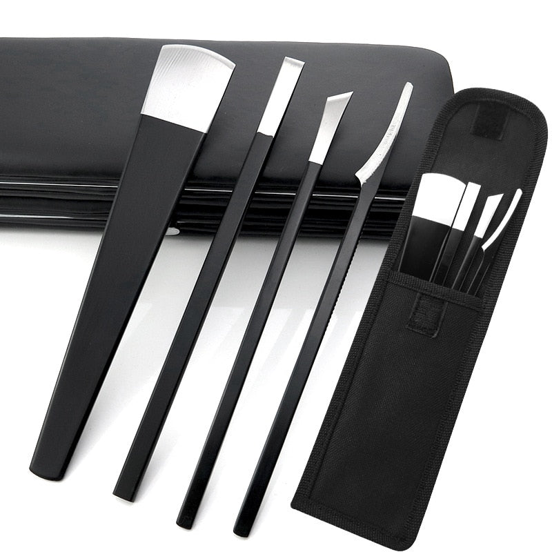 Main 4Pcs/Set Black Stainless Steel Pedicure Knife Professional Pedicure image