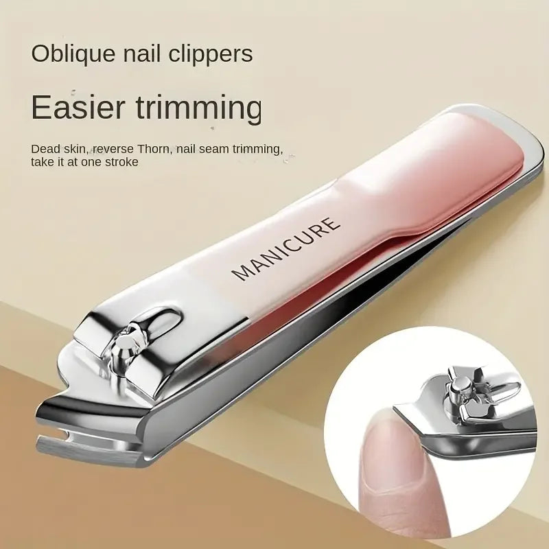 4PCS Portable Stainless Steel Nail Clipper Set featuring ergonomic design and sharp cutting edges for professional nail care.