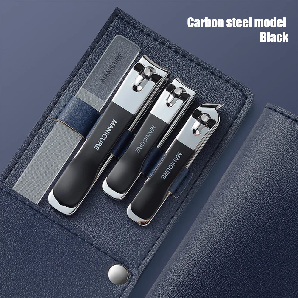 4PCS Portable Stainless Steel Nail Clipper Set featuring ergonomic design and sharp cutting edges for professional nail care.