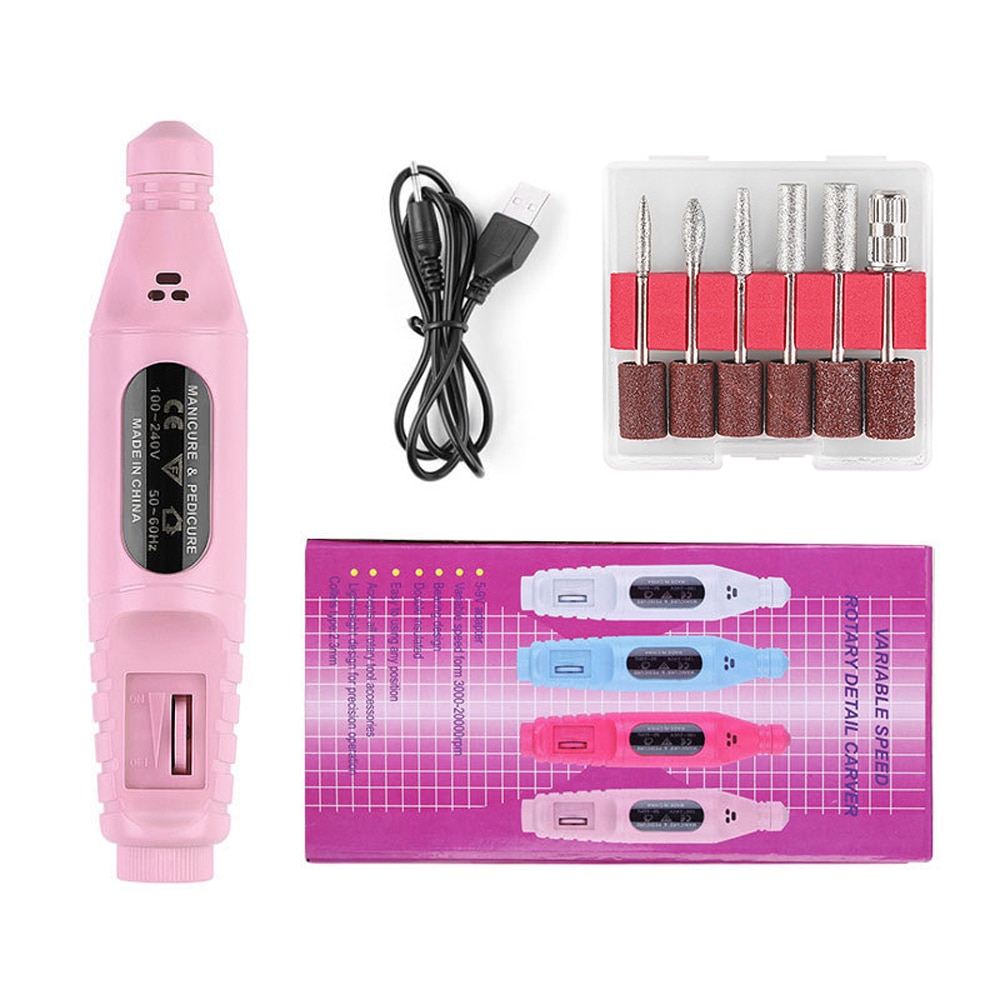 Main Electric Nail Drill Machine 20000RPM Professional Nail File Kit image