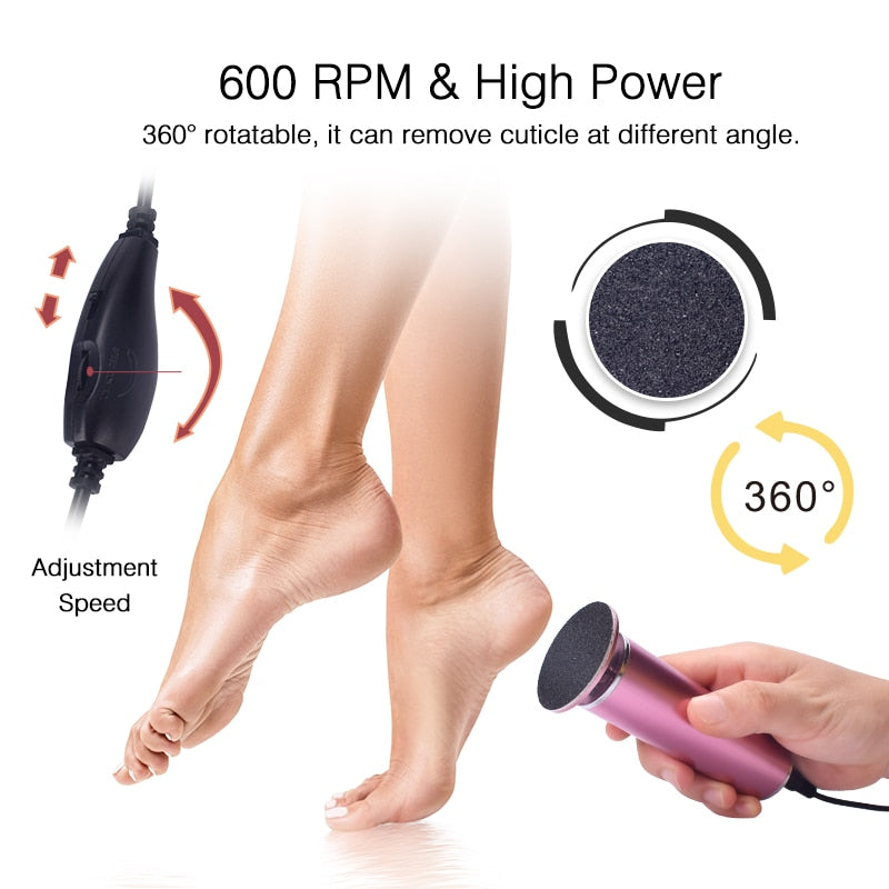 Electric Pedicure Foot Care Tool with USB, designed for effective callus removal and foot care.