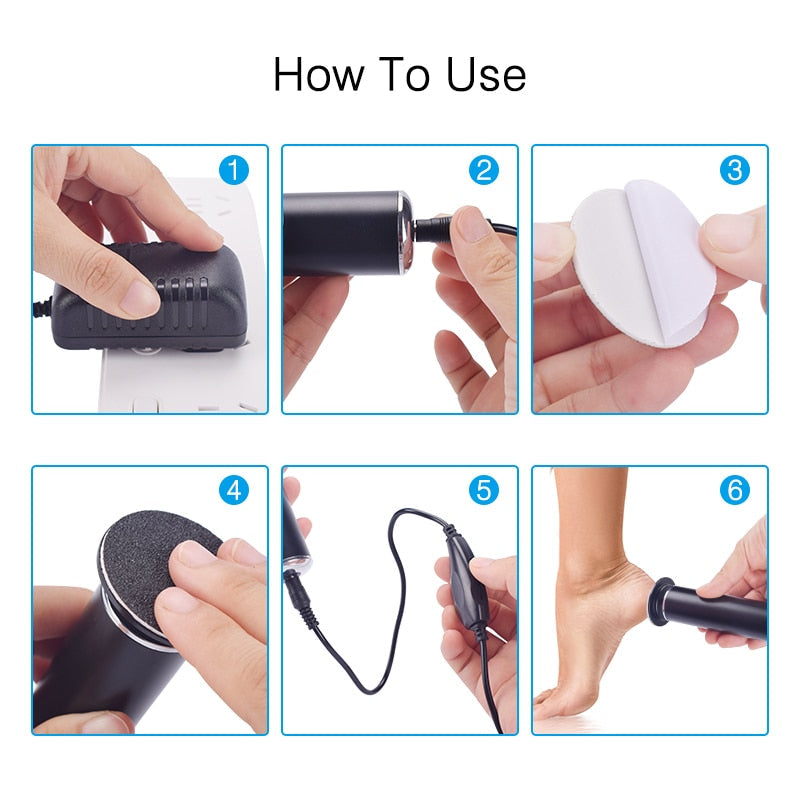 Electric Pedicure Foot Care Tool with USB, designed for effective callus removal and foot care.