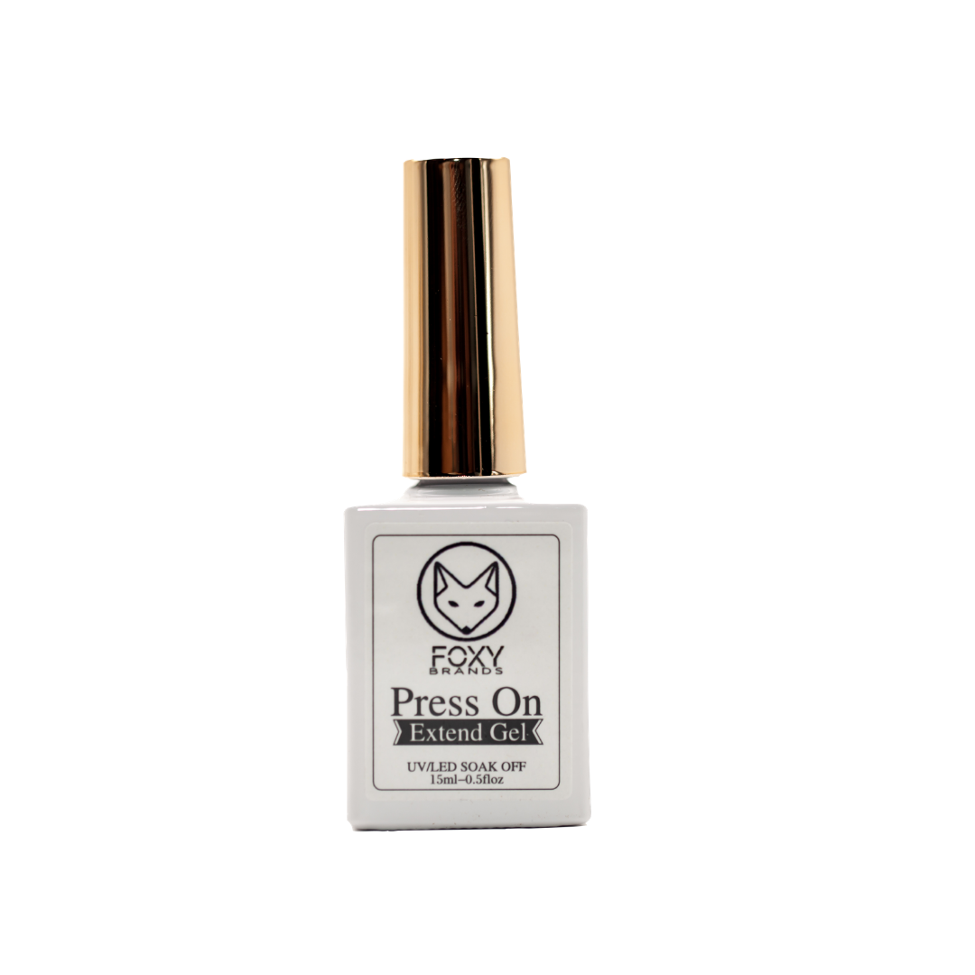 A bottle of Extend Gel showcasing its sleek design and label, perfect for nail enhancements.