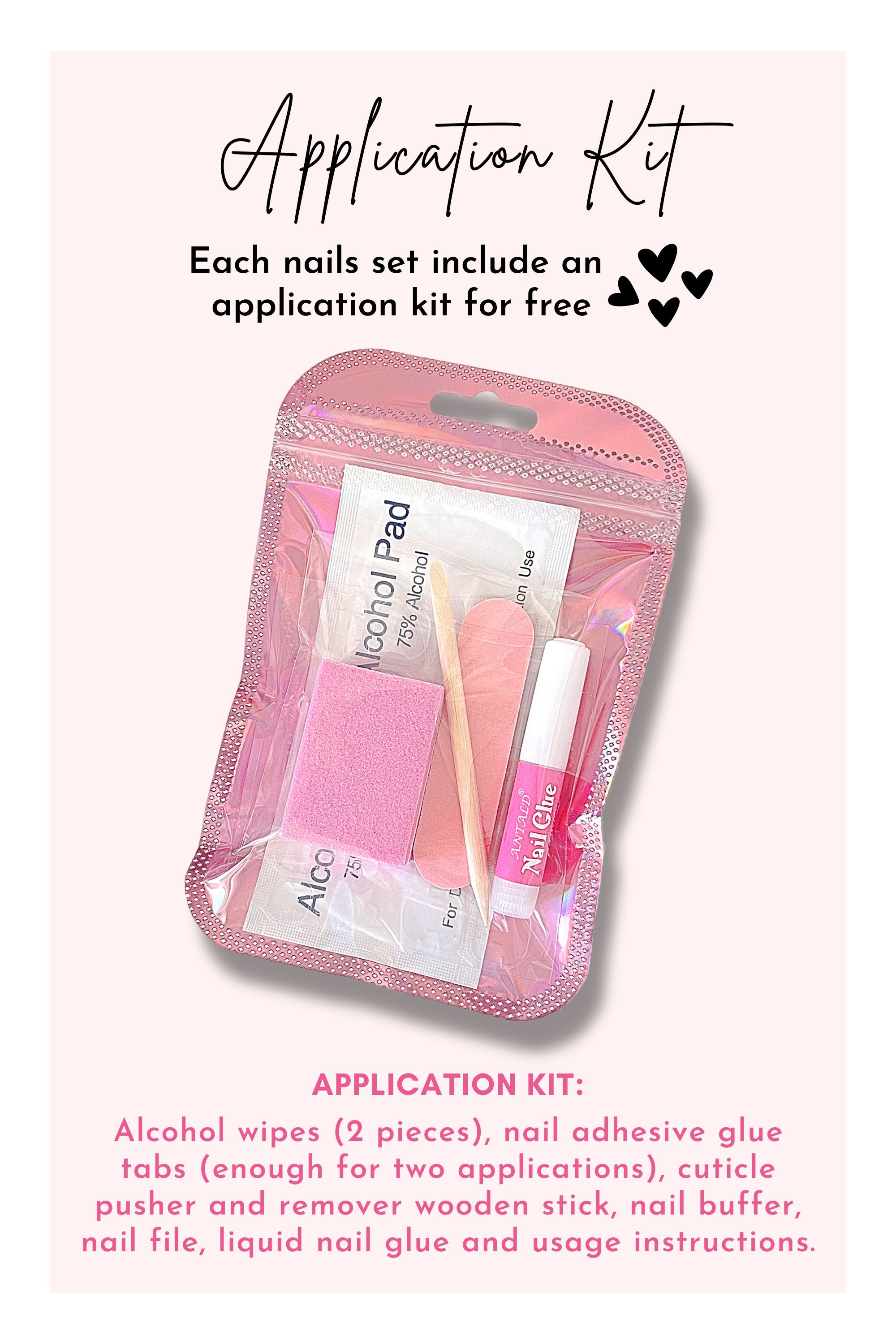 Nail application kit in packaging.