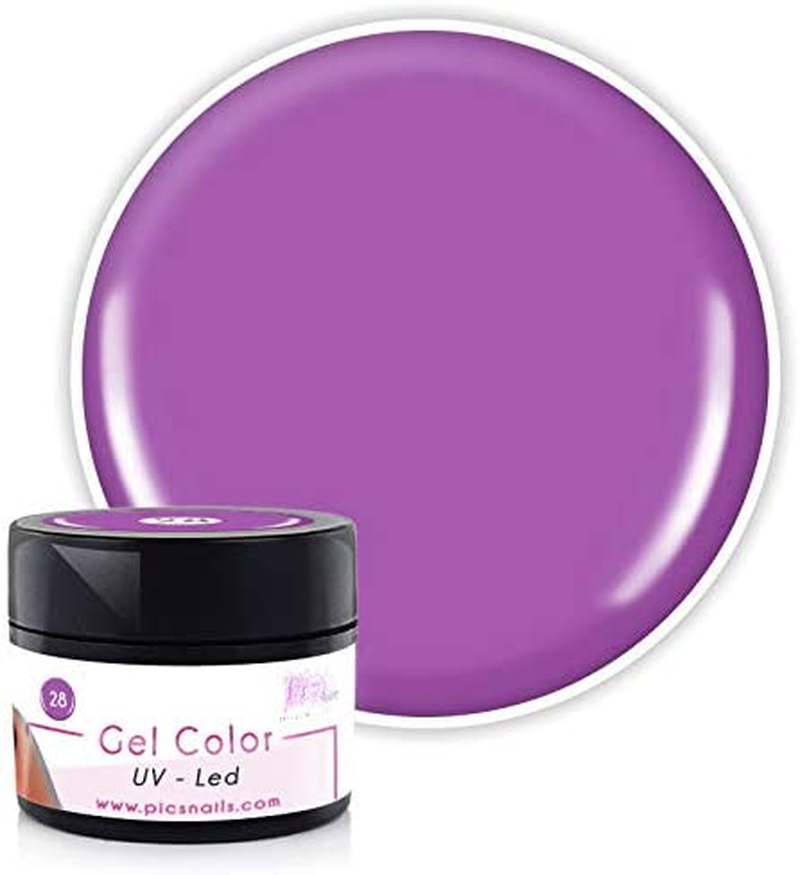 Barattolo di Gel Color UV/LED Lavanda Chiaro 28 da 5 ml, con etichetta dettagliata e colore lavanda chiaro.