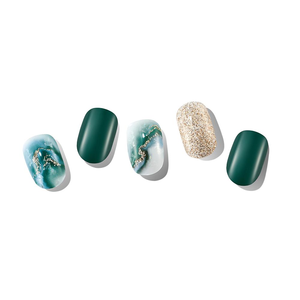 Korean Gel Nail Strips in various designs, showcasing self-adhesive nail decals for easy application and vibrant colors.