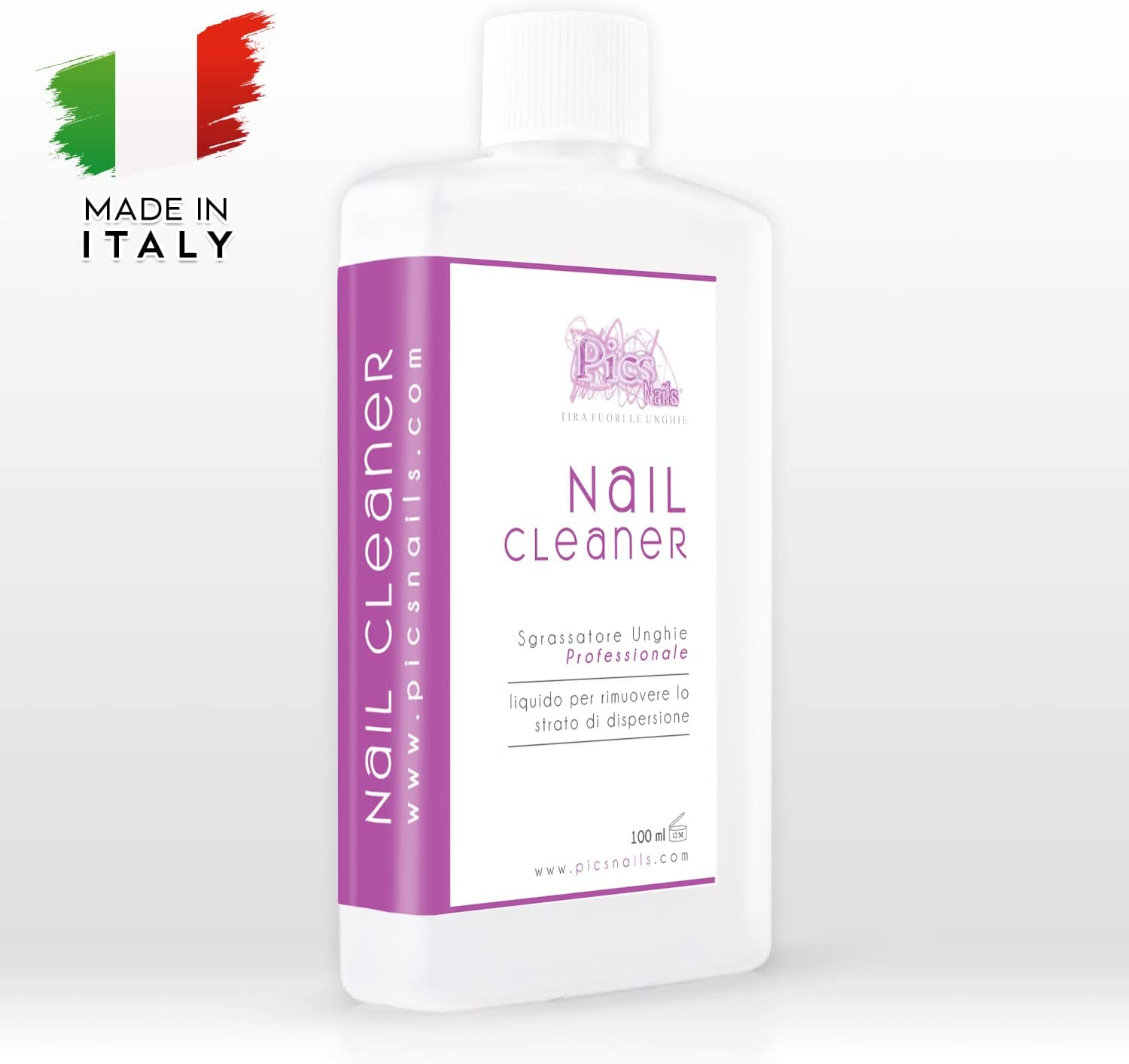 Boccetta di Nail Cleaner Sgrassatore Unghie Professionale 100 ml, prodotto per la pulizia e sgrassaggio delle unghie ricostruite.