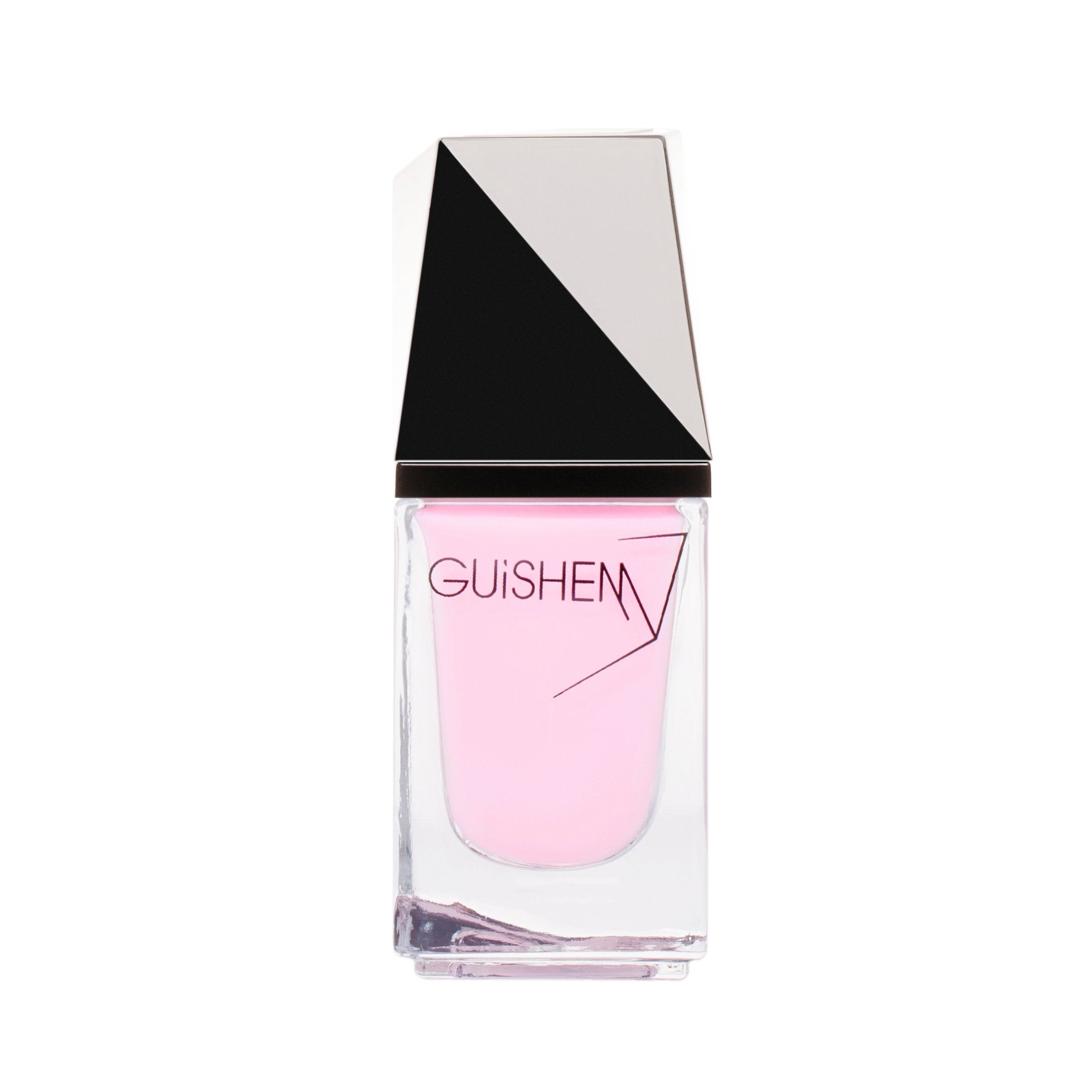 GUiSHEM Premium Nail Lacquer IN LOVE - 030 in a stylish glass bottle with a custom brush, showcasing a rose sheer shimmer finish.