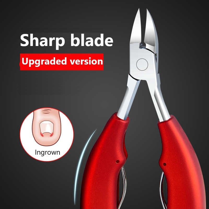 High-quality toe nail clippers designed for thick nails and ingrown toenails, featuring a stainless steel blade and ABS frosted handle.