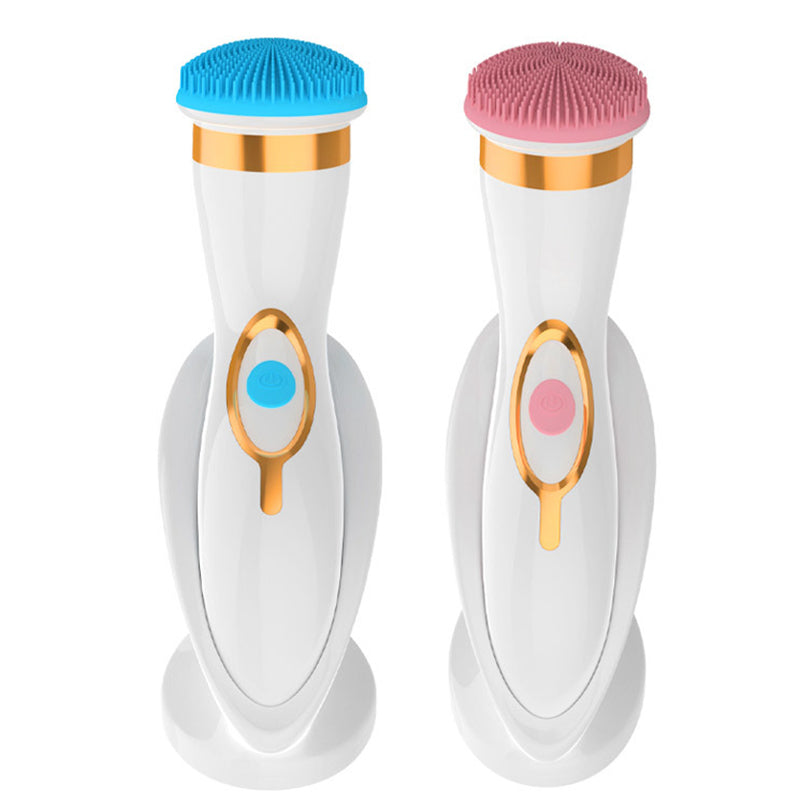 3 IN 1 Facial Cleansing Brush with accessories including soft brushes and jade massage ball, designed for deep facial cleansing.