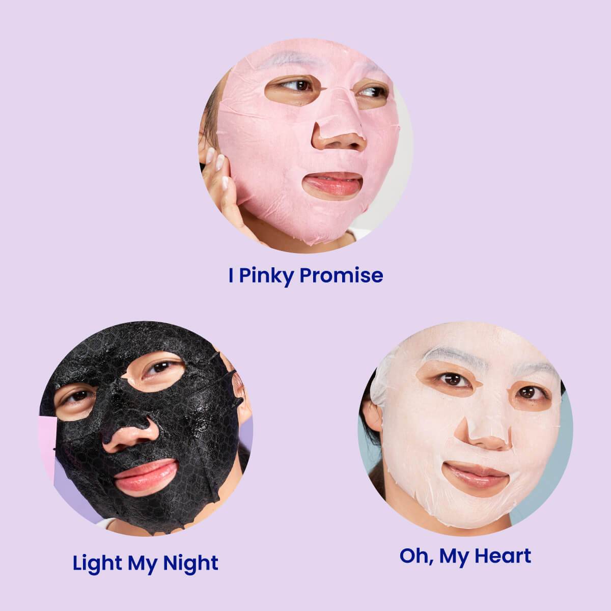 A pack of Acne Sheet Masks featuring soothing ingredients for acne-prone skin, designed for relaxation and skincare.