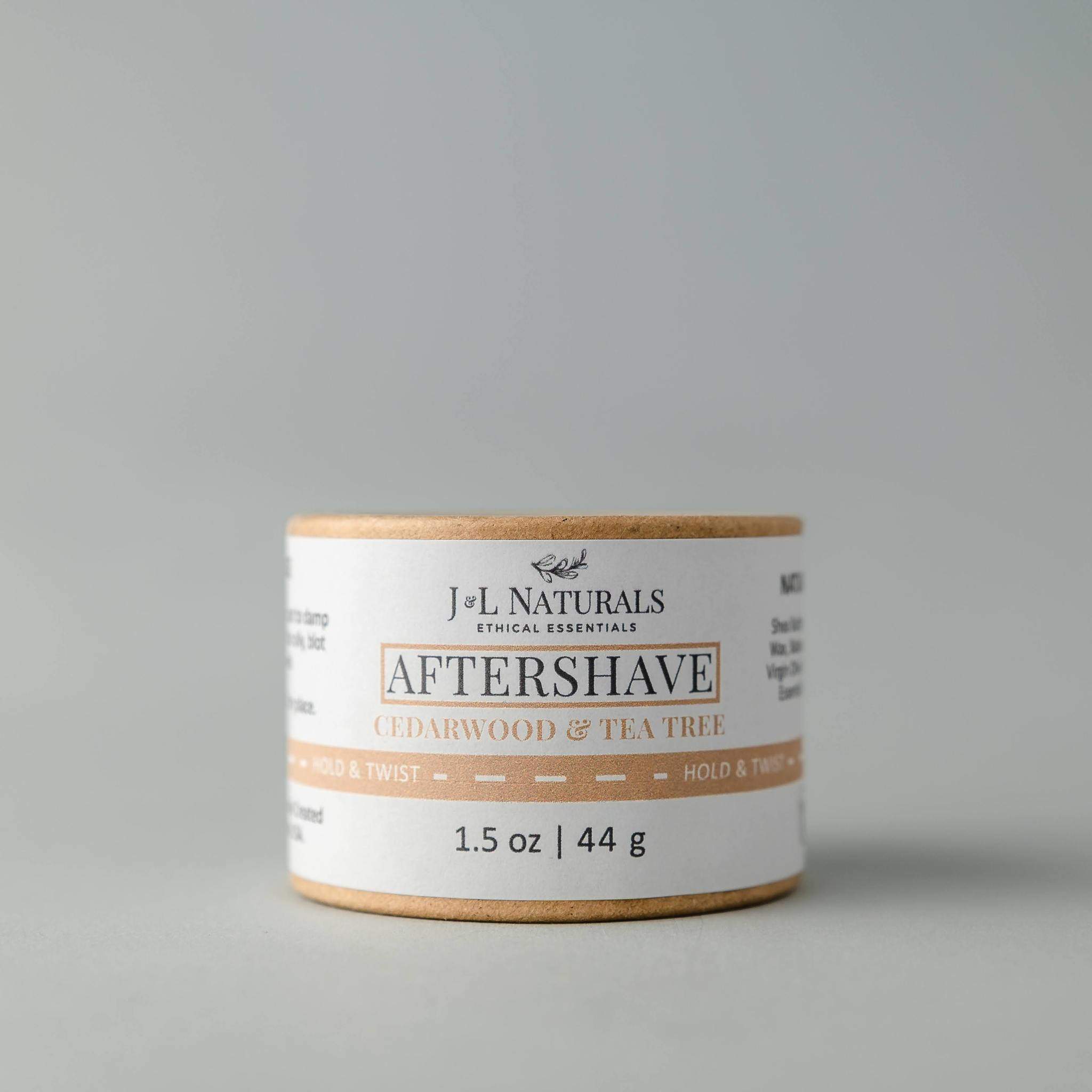 Two jars of Aftershave Rub Duo in various scents, showcasing their balmy texture and packaging.