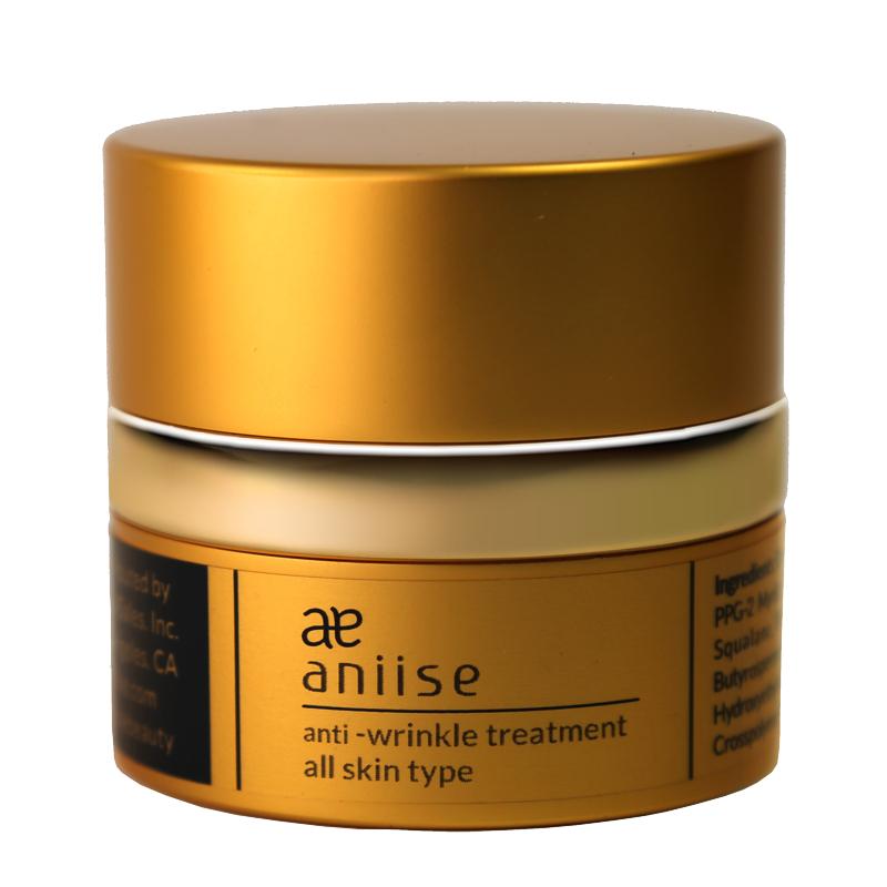 Anti-Wrinkle Treatment Cream for Face and Neck in a sleek container, showcasing its hydrating and nourishing properties for all skin types.