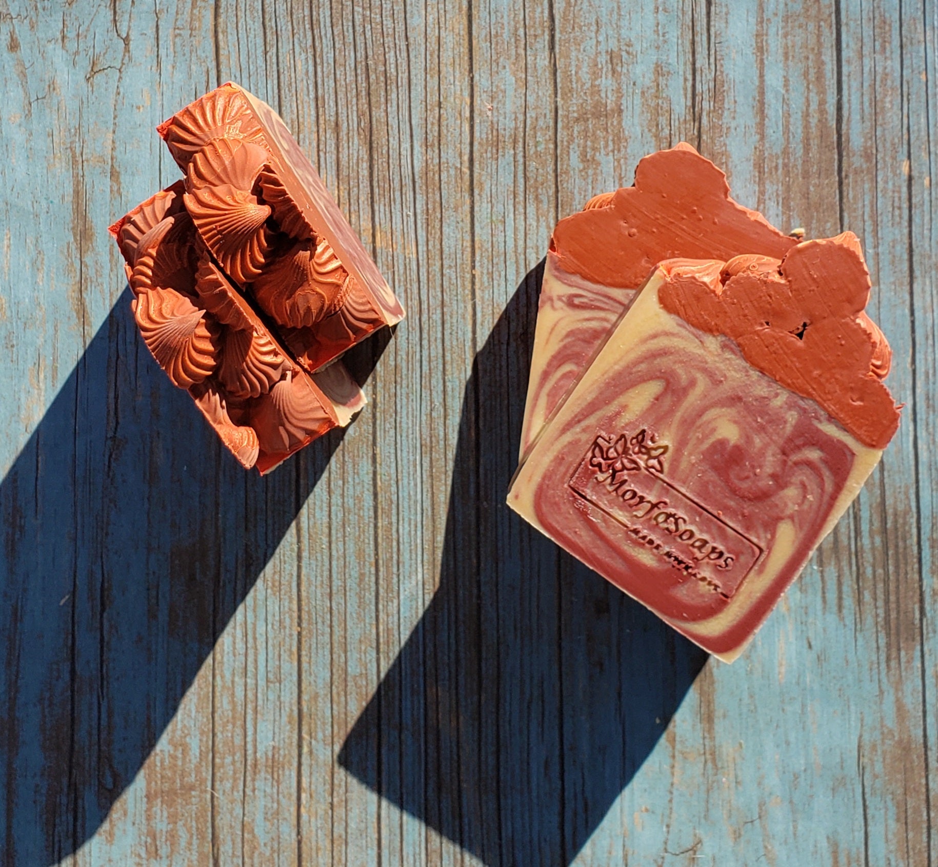 A bar of Morfosoaps Bay Leaf and Tobacco Soap showcasing its unique texture and earthy colors, perfect for a luxurious bathing experience.