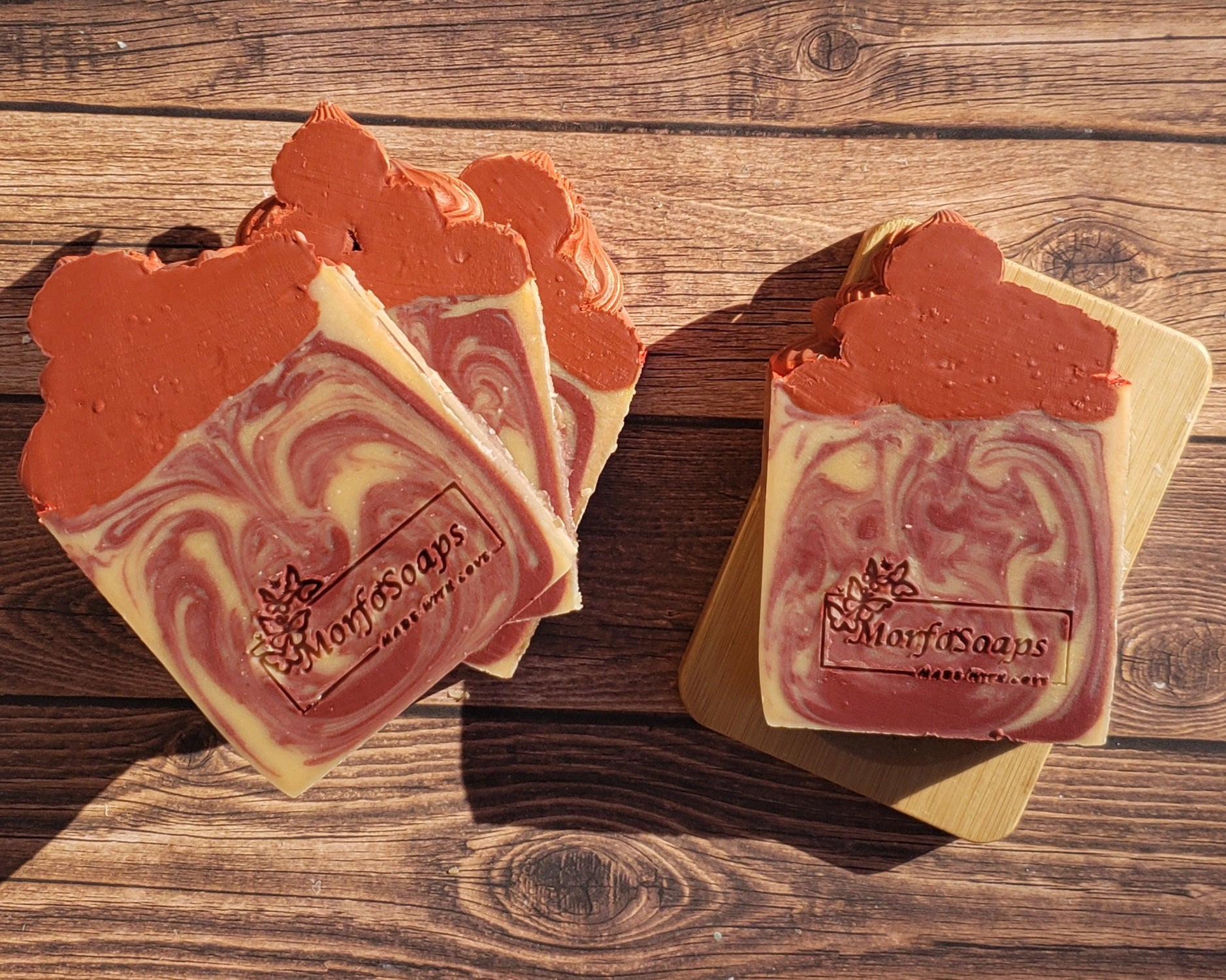 A bar of Morfosoaps Bay Leaf and Tobacco Soap showcasing its unique texture and earthy colors, perfect for a luxurious bathing experience.