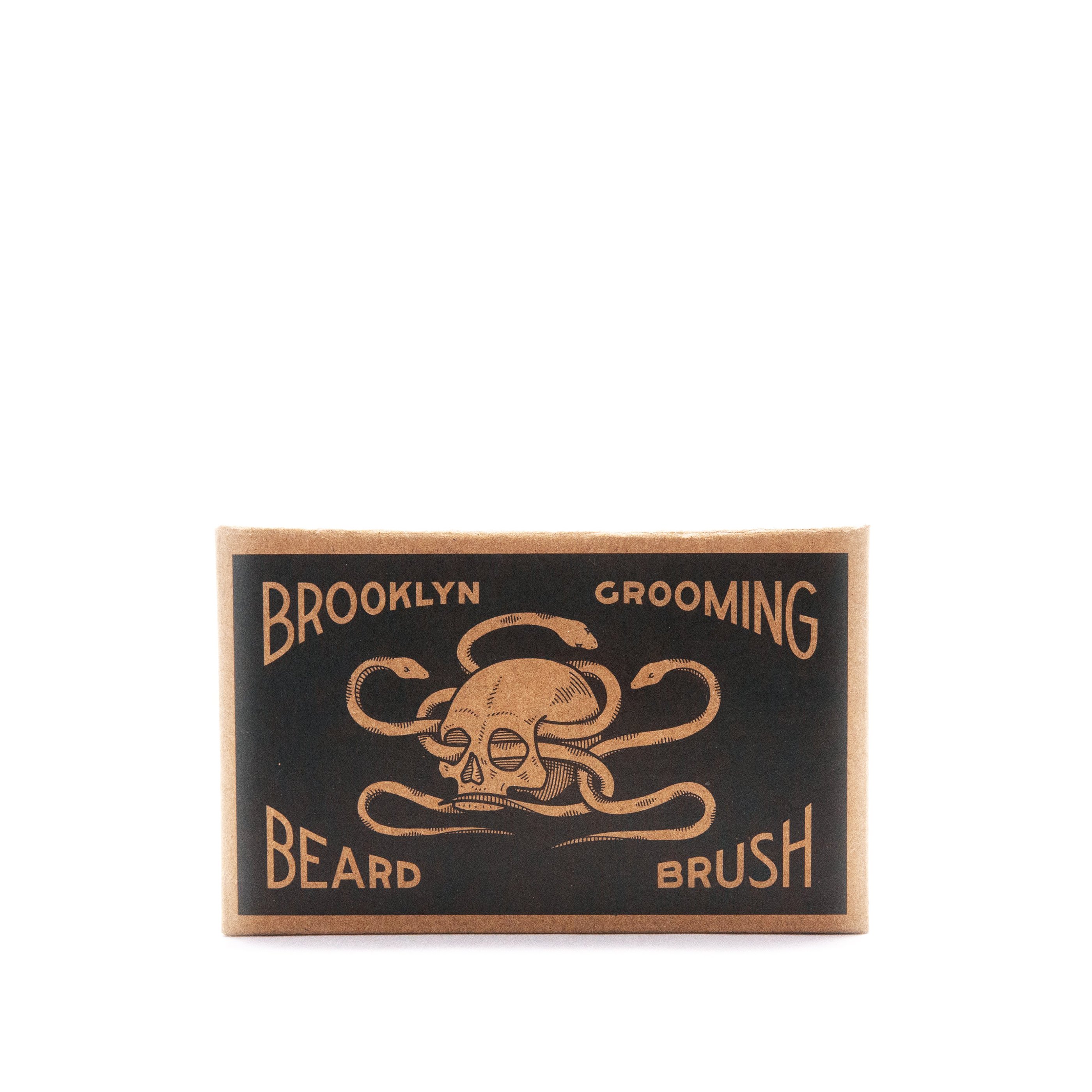 Beechwood and Boar Bristle Beard Brush with hand-carved wooden base and natural bristles for grooming beards.