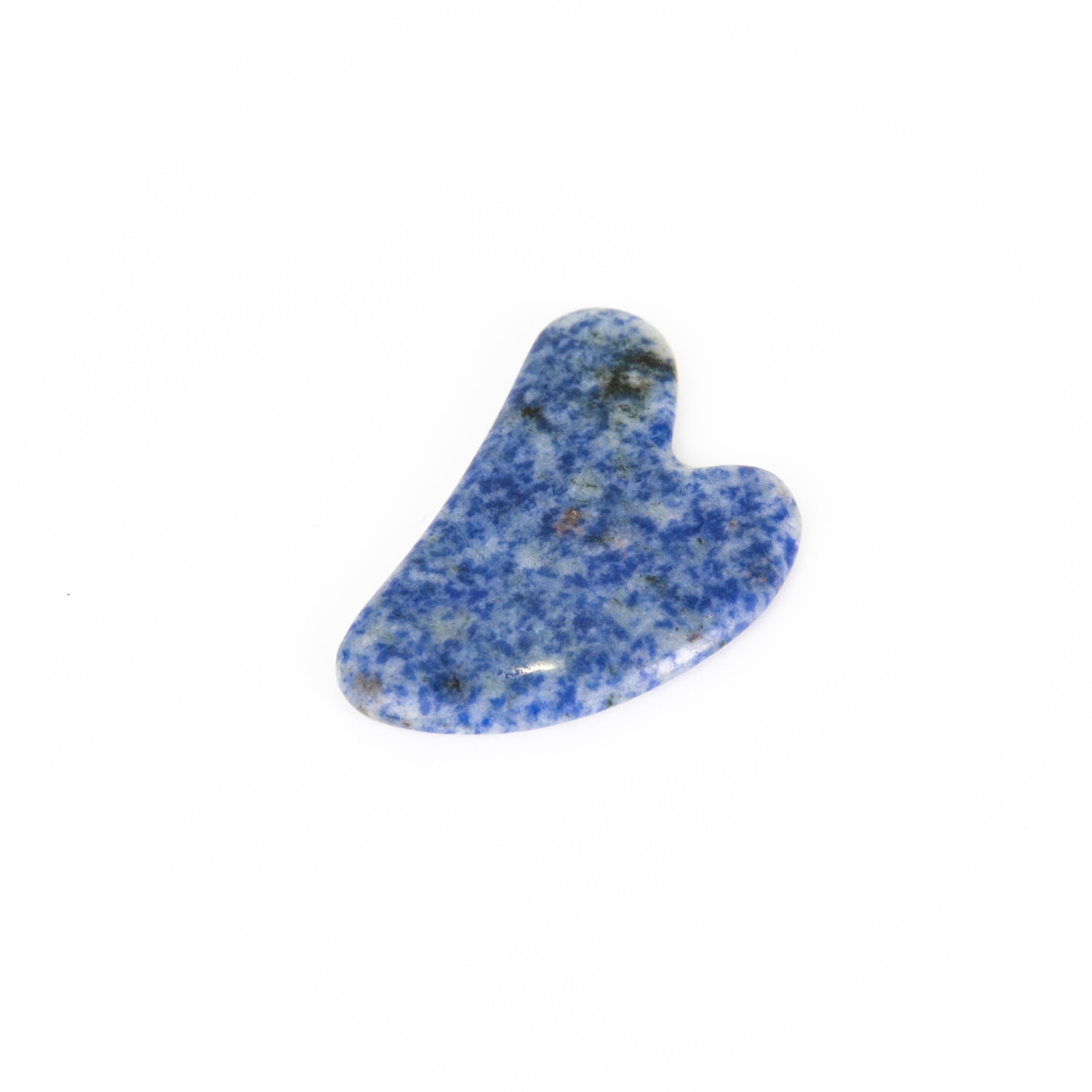 A Blue Sodalite Gua Sha tool, showcasing its smooth, polished surface and unique blue patterns, perfect for facial massage.