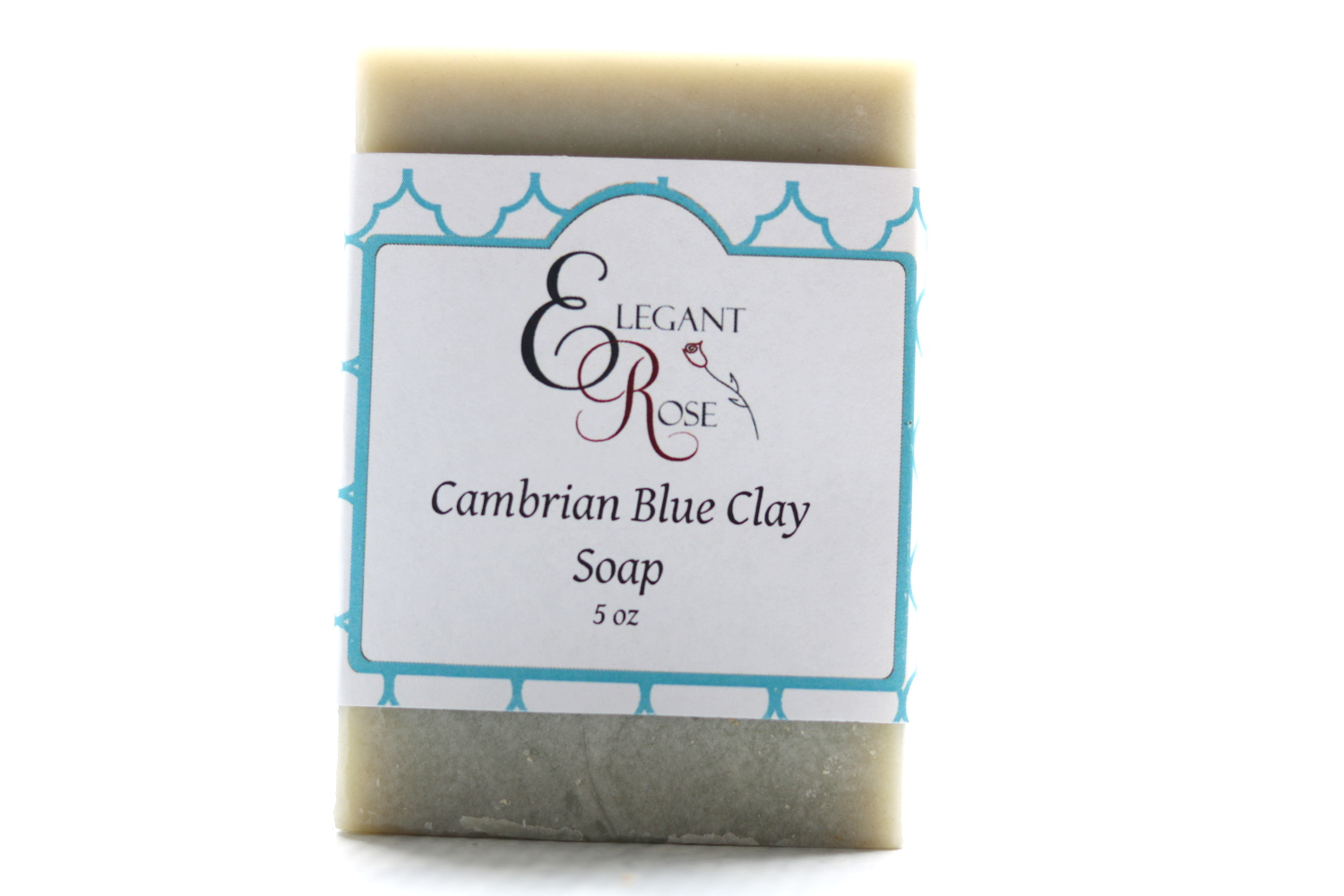 Cambrian Blue Clay Soap bar with a rich blue hue, showcasing its natural ingredients and texture.