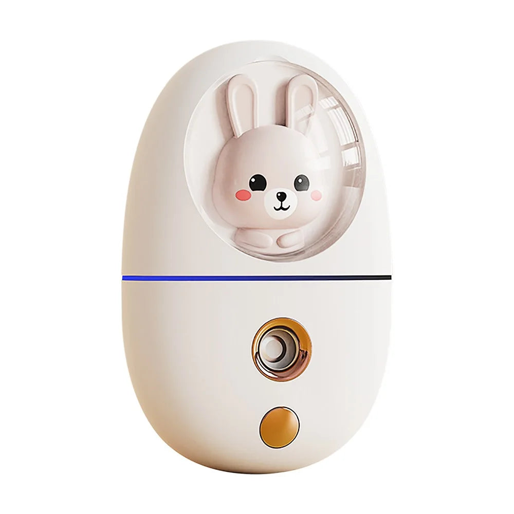 Cartoon 35ML Mini Facial Humidifier in a stylish design, showcasing its compact size and mist spray feature.