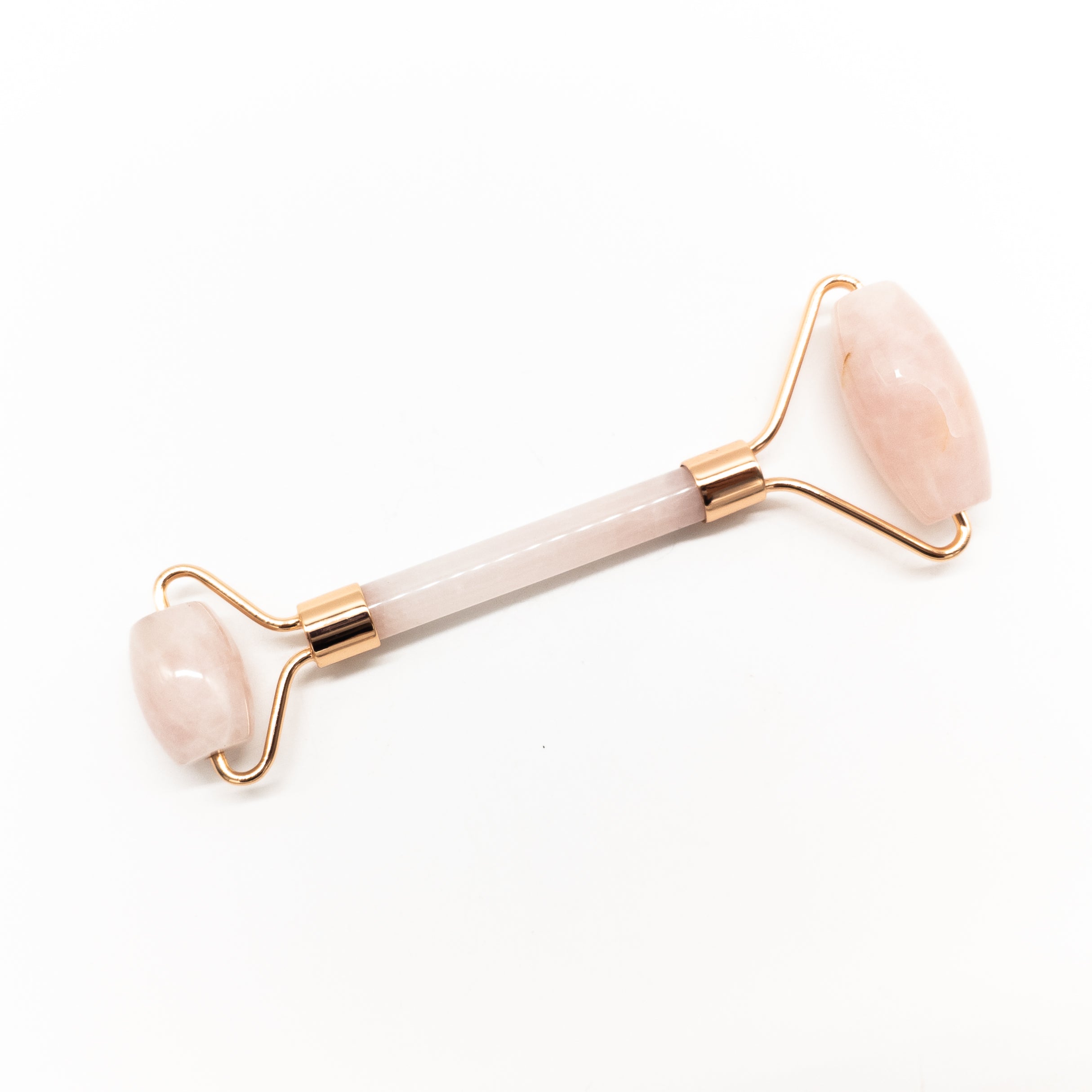 Copper & Crystal Face Roller featuring natural polished crystals, designed for facial massage and skincare.