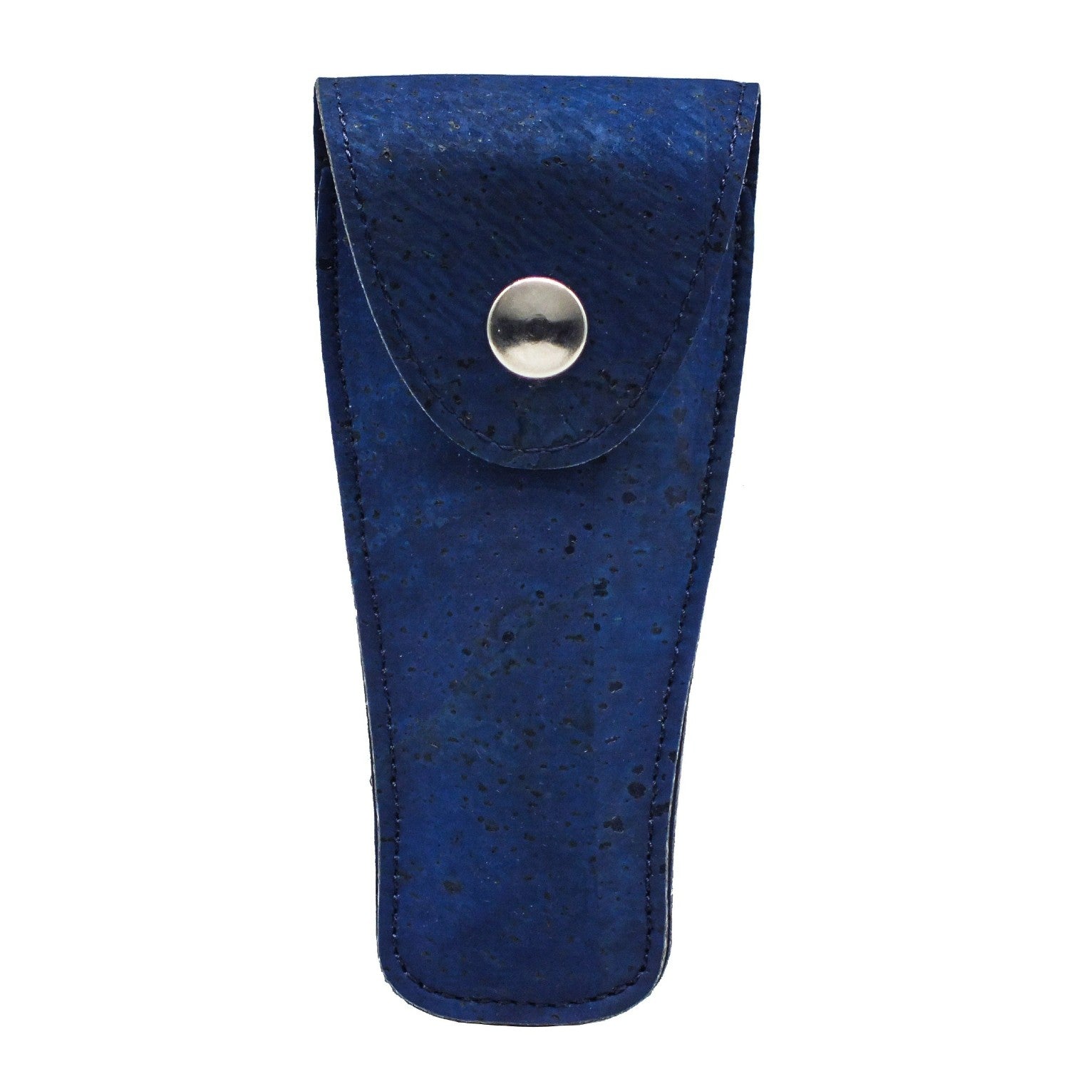 Cork Leather Razor Case in blue, showcasing unique patterns and eco-friendly material, designed to protect razors stylishly.