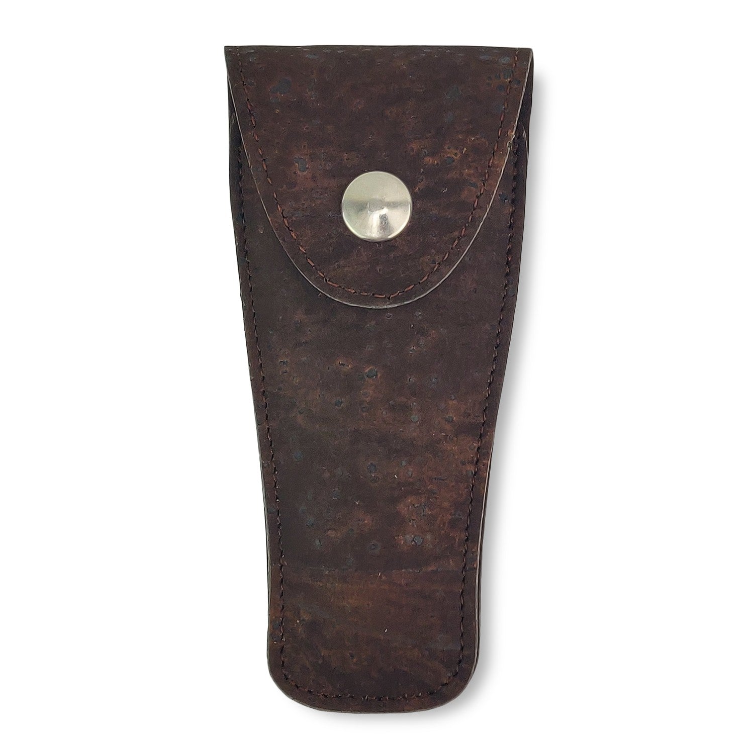 Cork Leather Razor Case in classic brown, showcasing unique patterns and eco-friendly design.