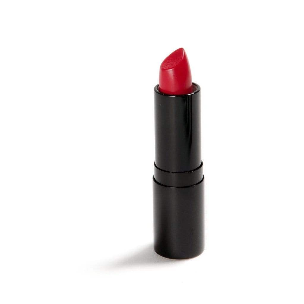 Danyel' Lipstick in Red Flame showcasing its vibrant red color and sleek packaging, perfect for a bold lip look.