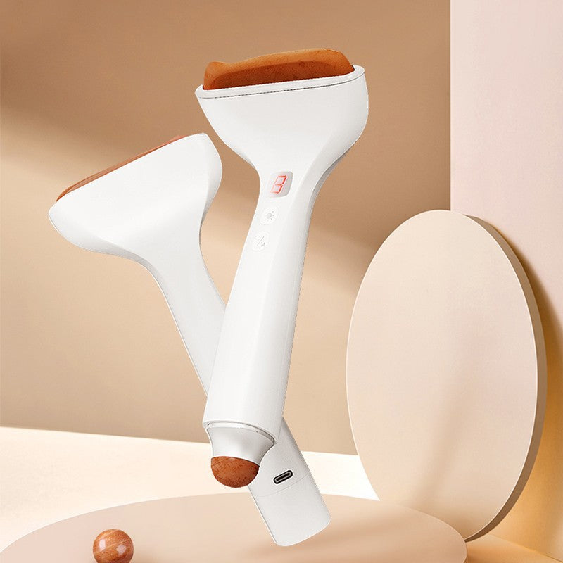 Electric Scraping Instrument Meridian Brush made of Bianstone, designed for health massage, includes acupoint map and Gua Sha book.