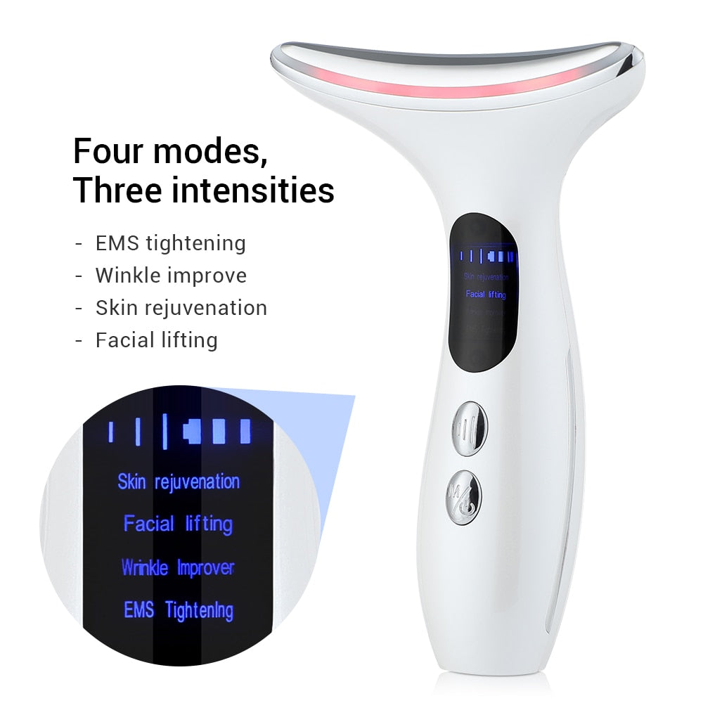 EMS Face Lifting Neck Tightening Vibrator designed for skin care, featuring a dolphin bionic design for effective neck and face treatment.