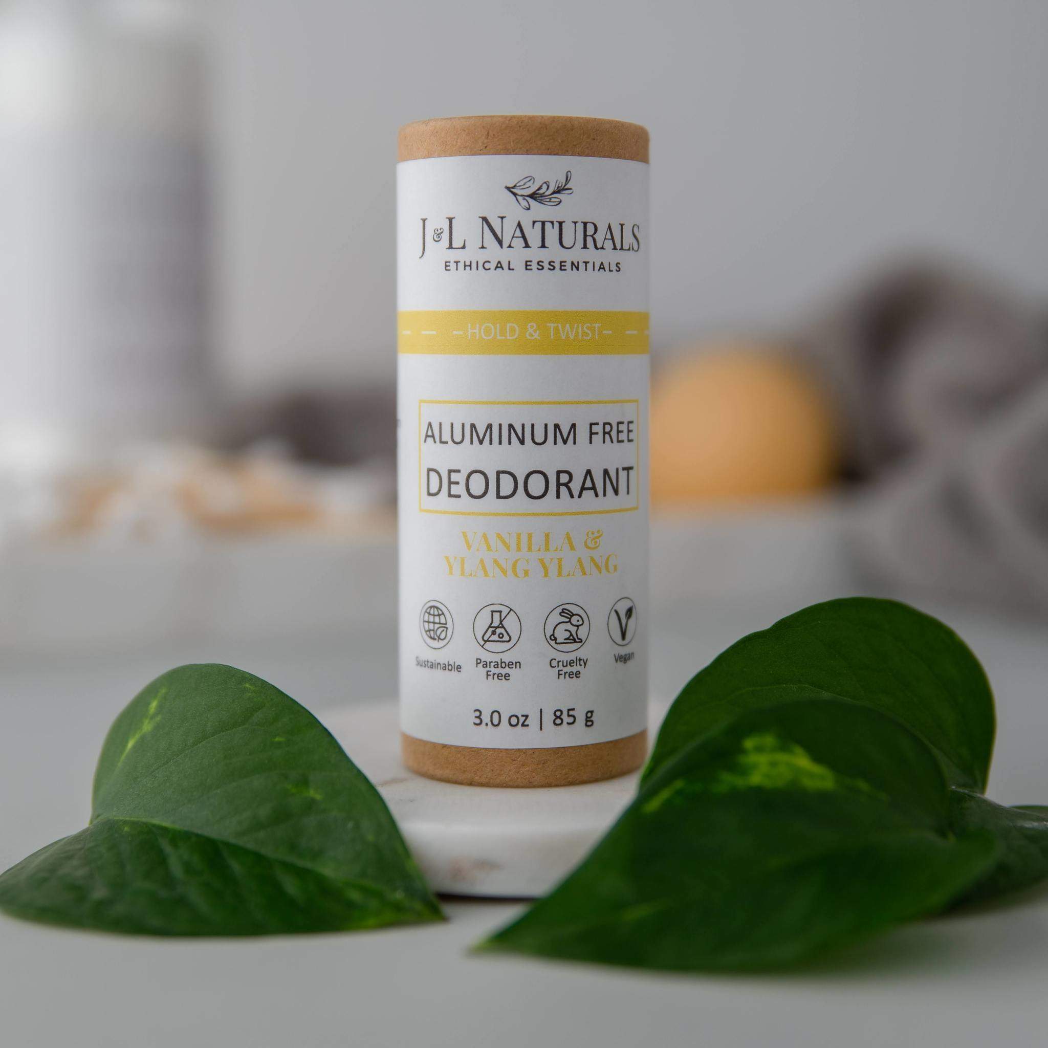 Extra-Strength Deodorant in various scents, showcasing its natural ingredients and aluminum-free formula.