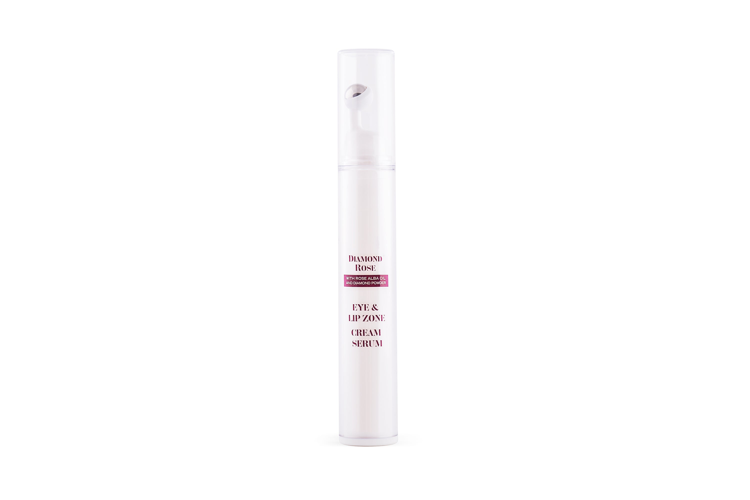 Diamond Rose Biofresh Eye and Lip Zone Cream Serum in a 15 ml container, featuring a roller applicator for easy application.