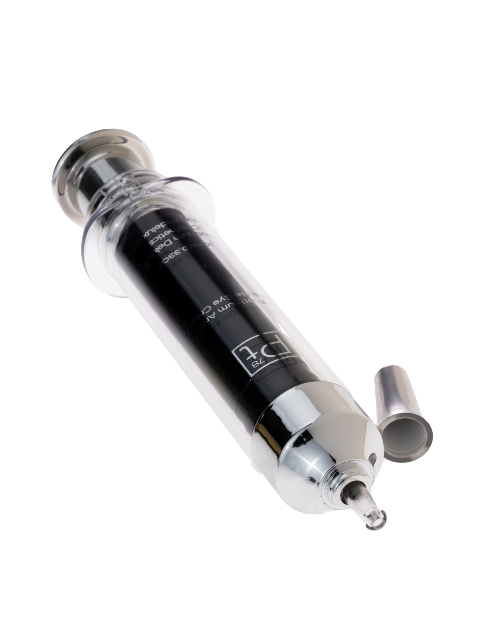 Platinum Deluxe Face Lift Syringe showcasing its sleek design and packaging, ideal for anti-aging skincare.