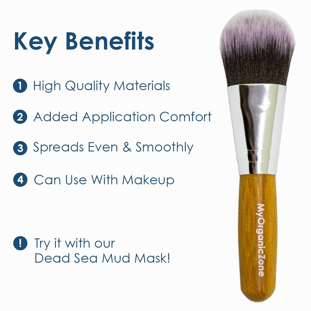 Eco-Friendly Face Mask Brush with bamboo handle and soft bristles for skincare applications.