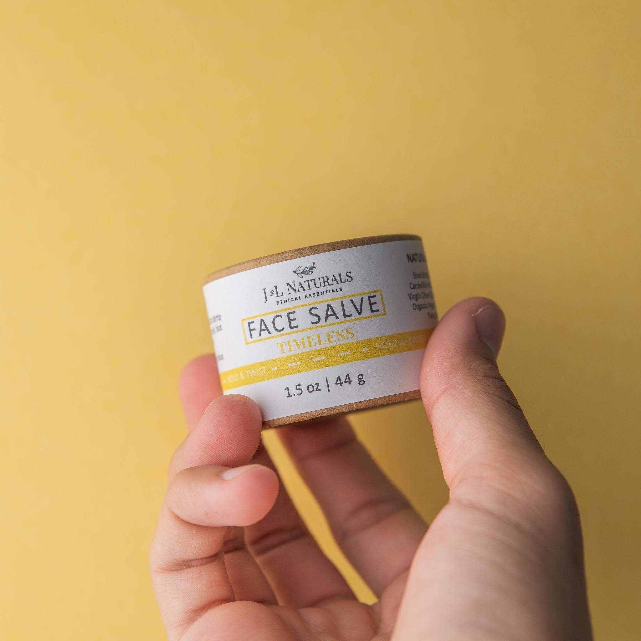 Two jars of ultra-nourishing Face Salve Duo, showcasing their buttery texture and packaging.