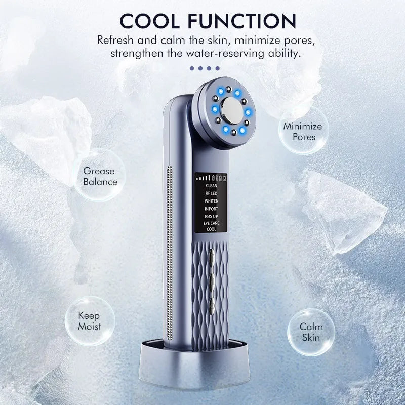 Face Vibration Massage Beauty Instrument showcasing its sleek design and multifunctional features for skin rejuvenation.